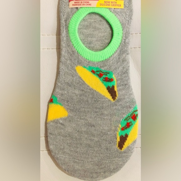 3pairs no slip silicon‎ gripper shoe liners hot pepper smores & taco pattern - Picture 10 of 11